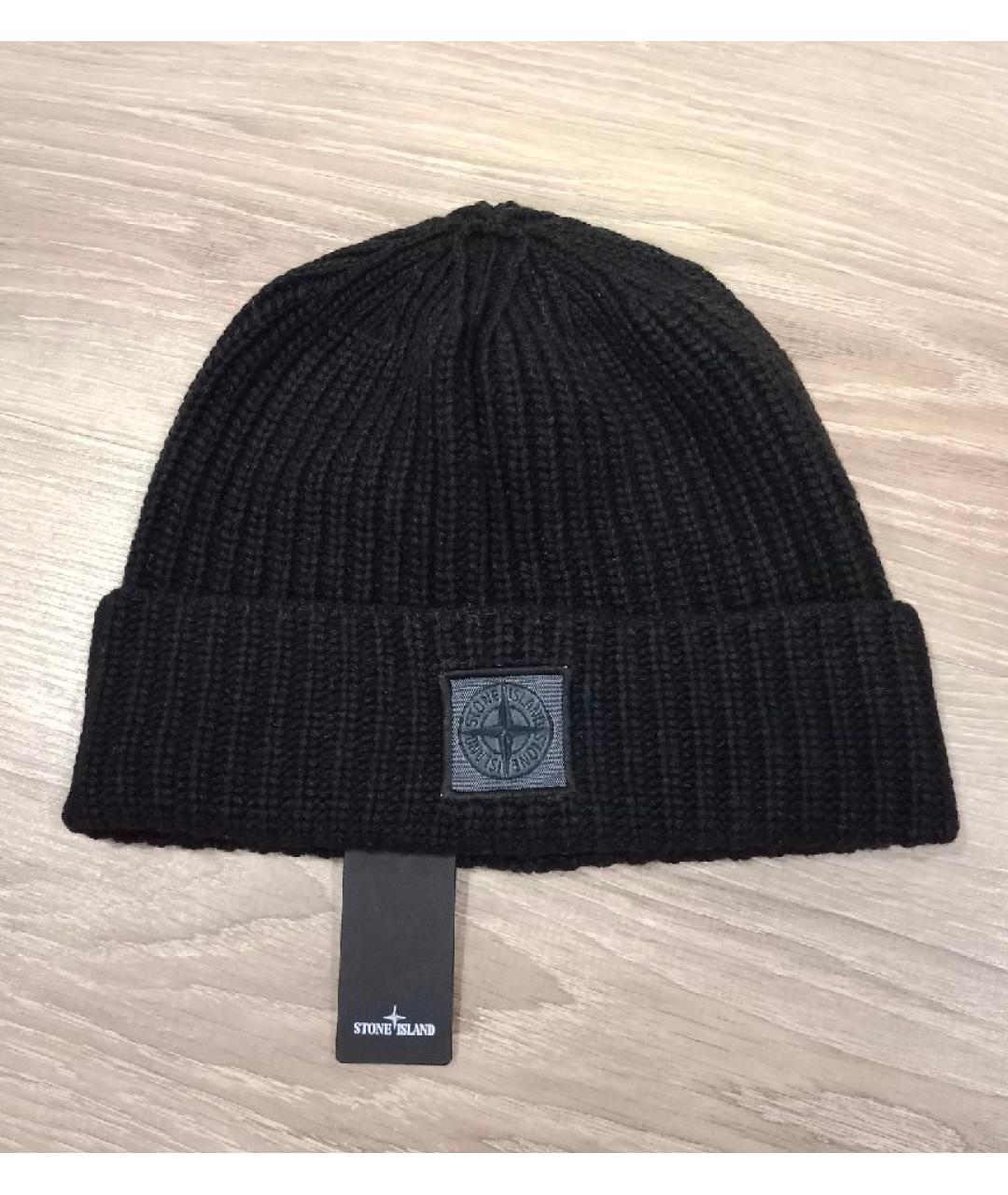 STONE ISLAND Черная шерстяная шапка, фото 7