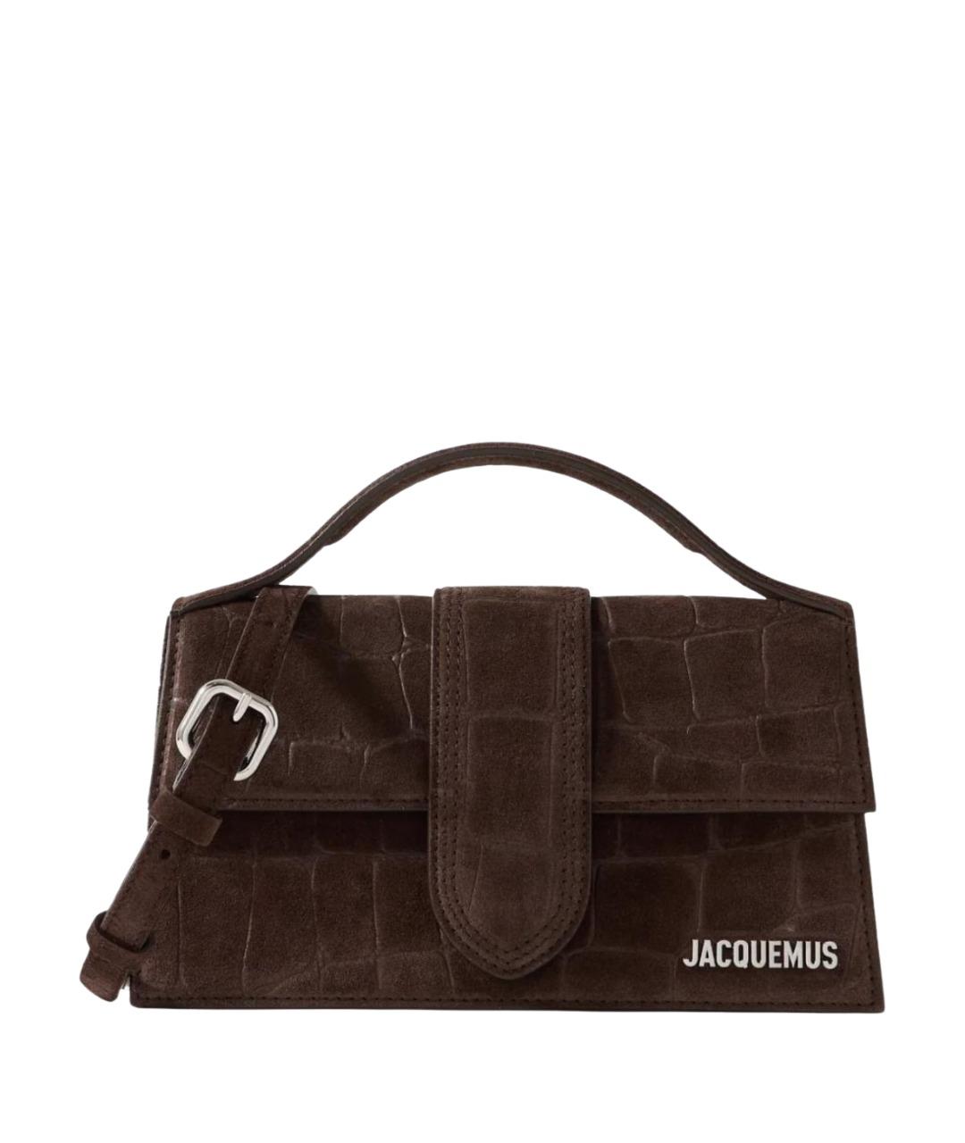 JACQUEMUS Коричневая замшевая сумка через плечо, фото 1