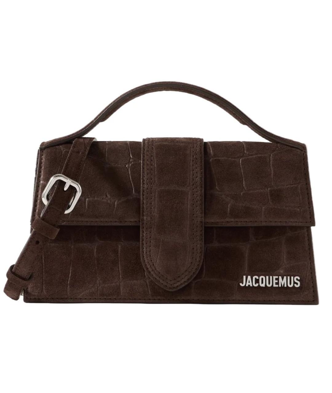 JACQUEMUS Коричневая замшевая сумка через плечо, фото 9
