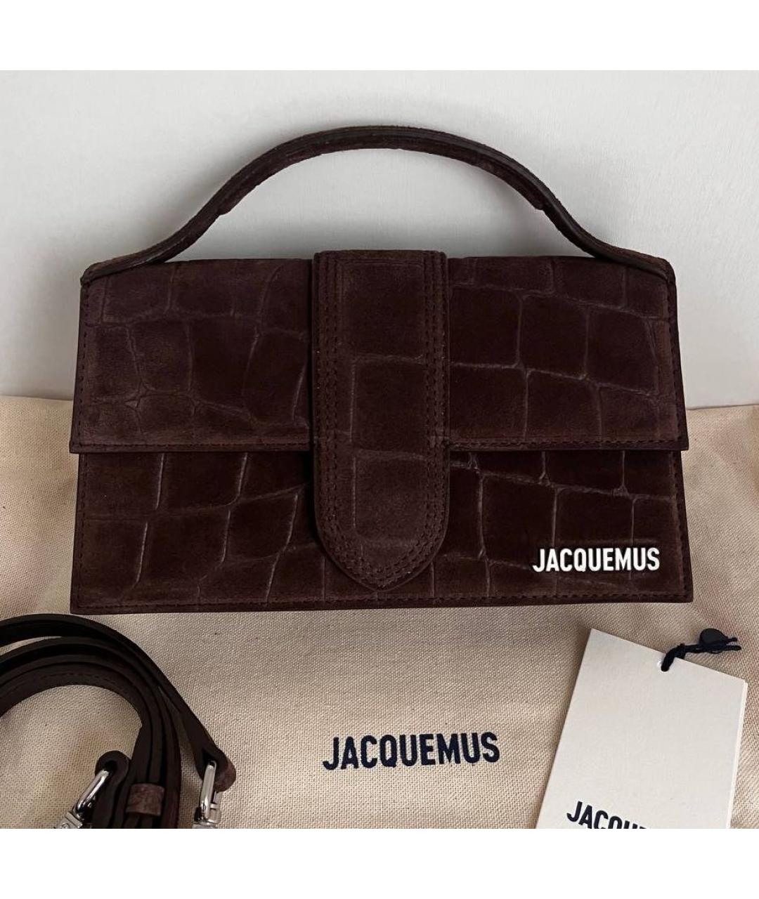 JACQUEMUS Коричневая замшевая сумка через плечо, фото 2