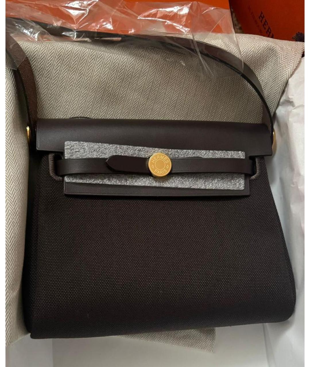 HERMES Черная кожаная сумка через плечо, фото 5