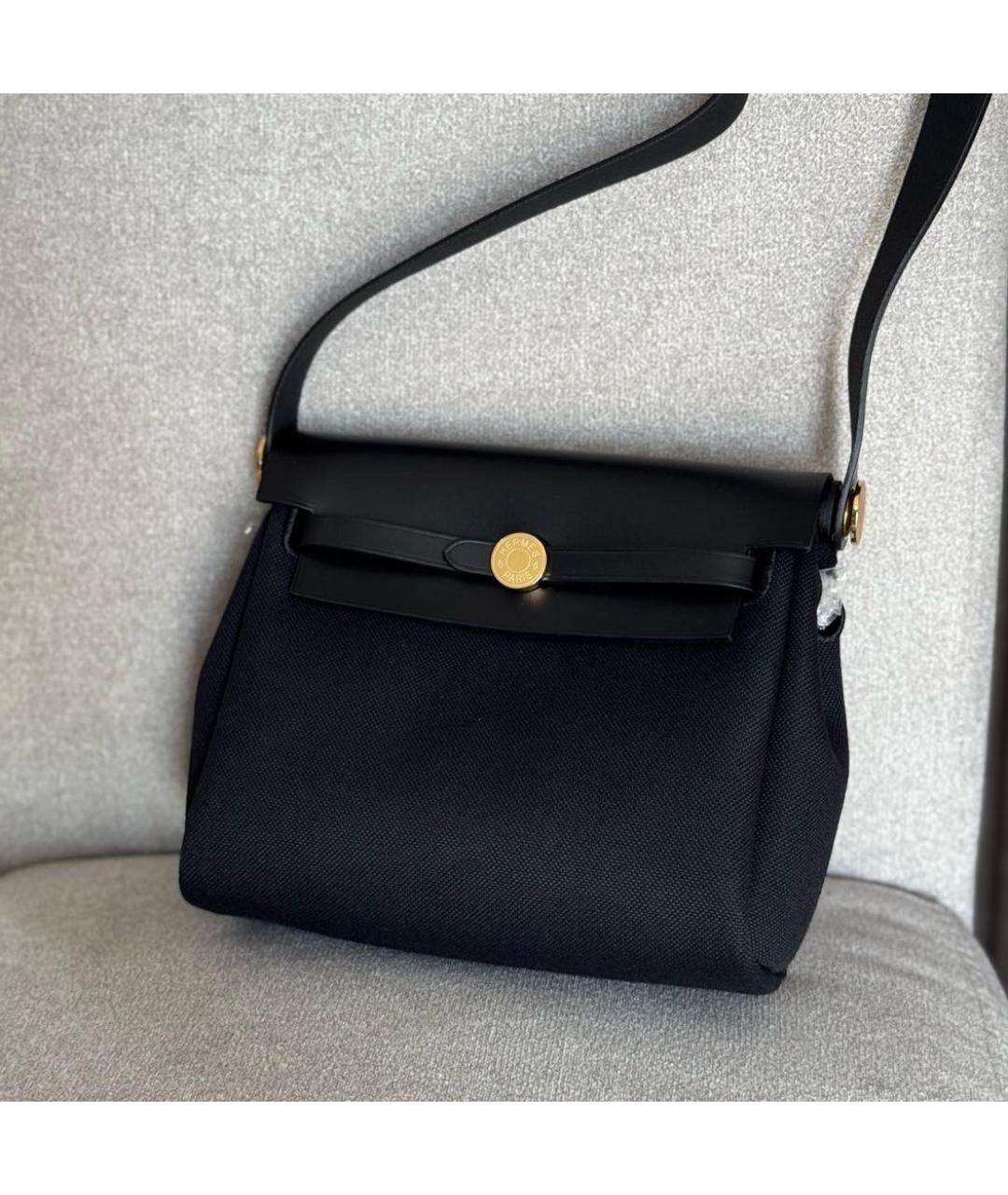 HERMES Черная кожаная сумка через плечо, фото 6