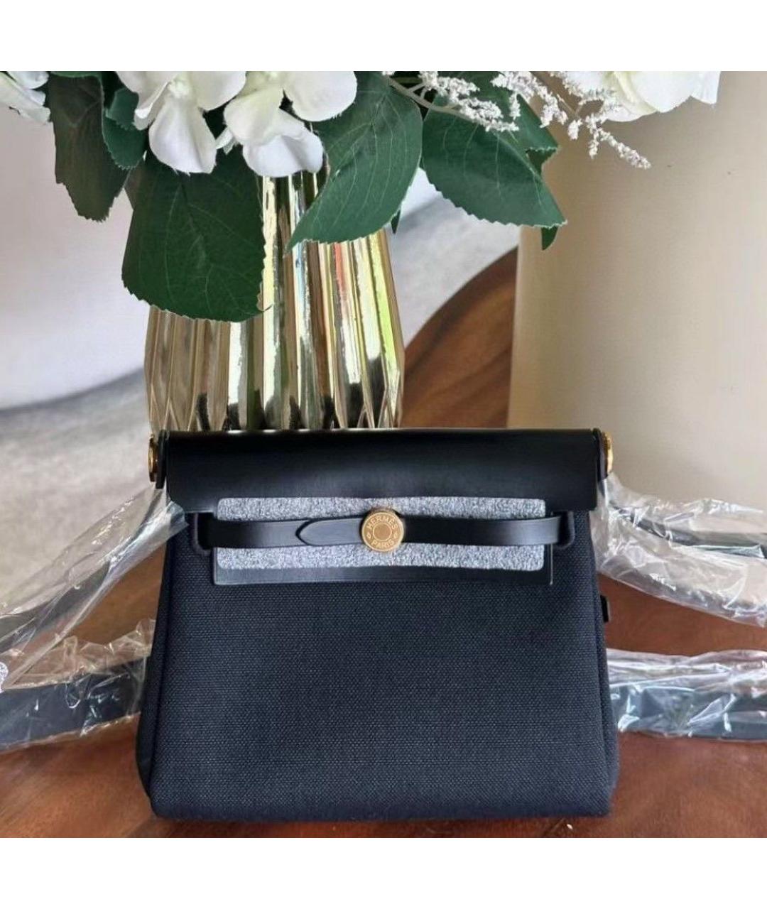 HERMES Черная кожаная сумка через плечо, фото 2