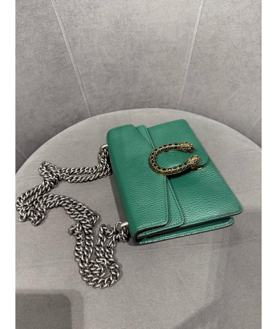 GUCCI Зеленая кожаная сумка через плечо, фото 3