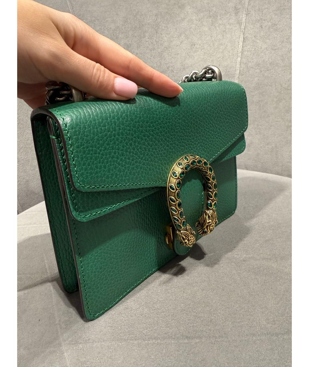 GUCCI Зеленая кожаная сумка через плечо, фото 2