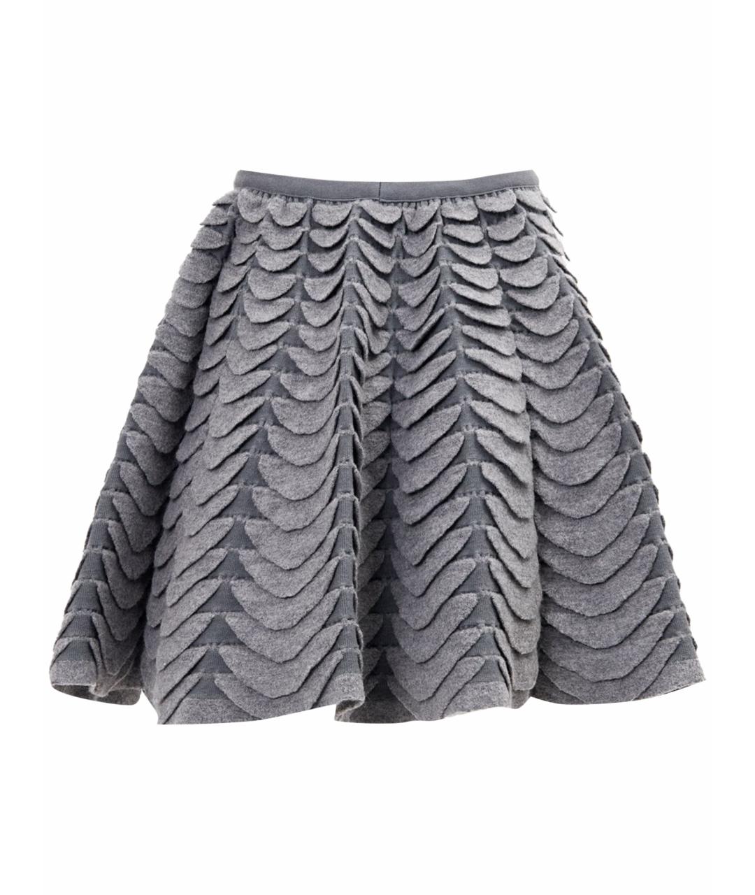 ALAIA Серая шелковая юбка мини, фото 6