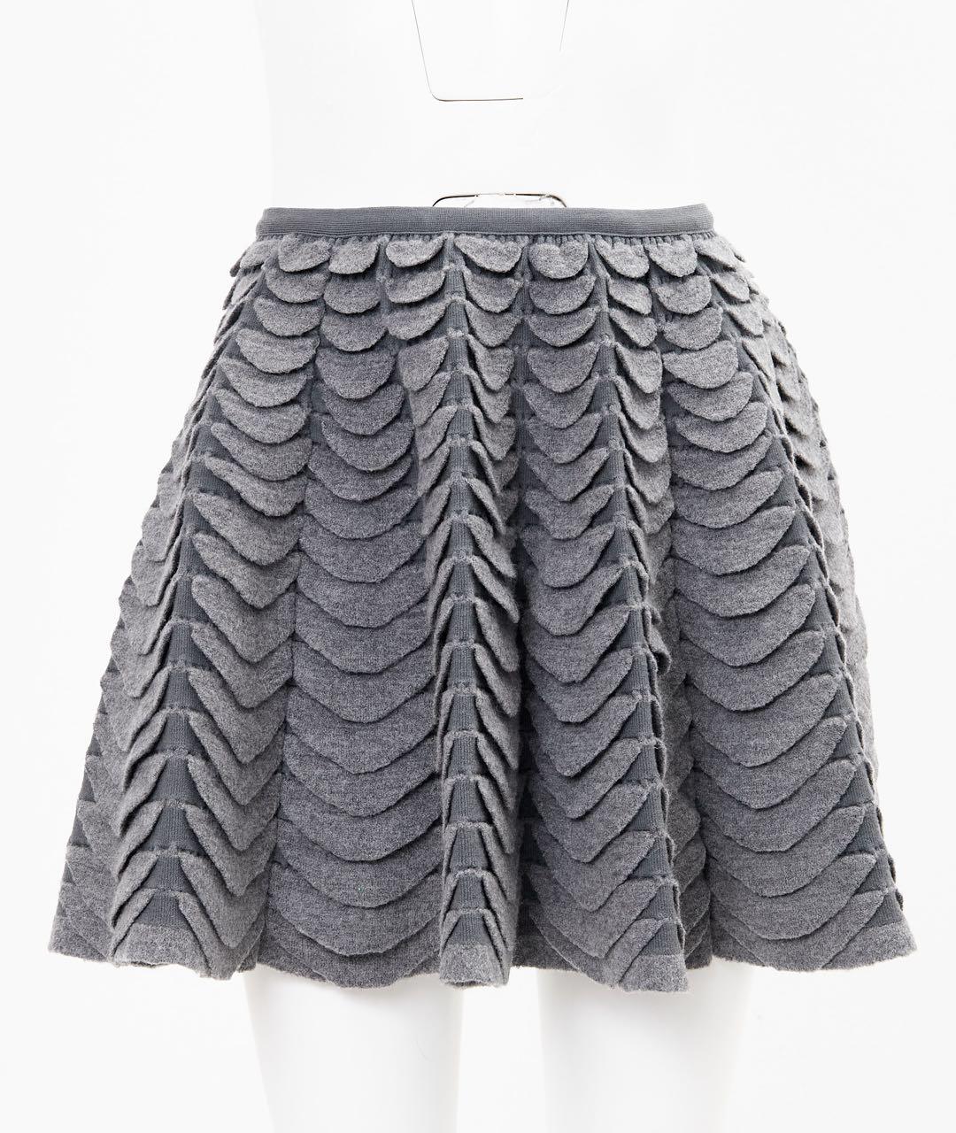 ALAIA Серая шелковая юбка мини, фото 4