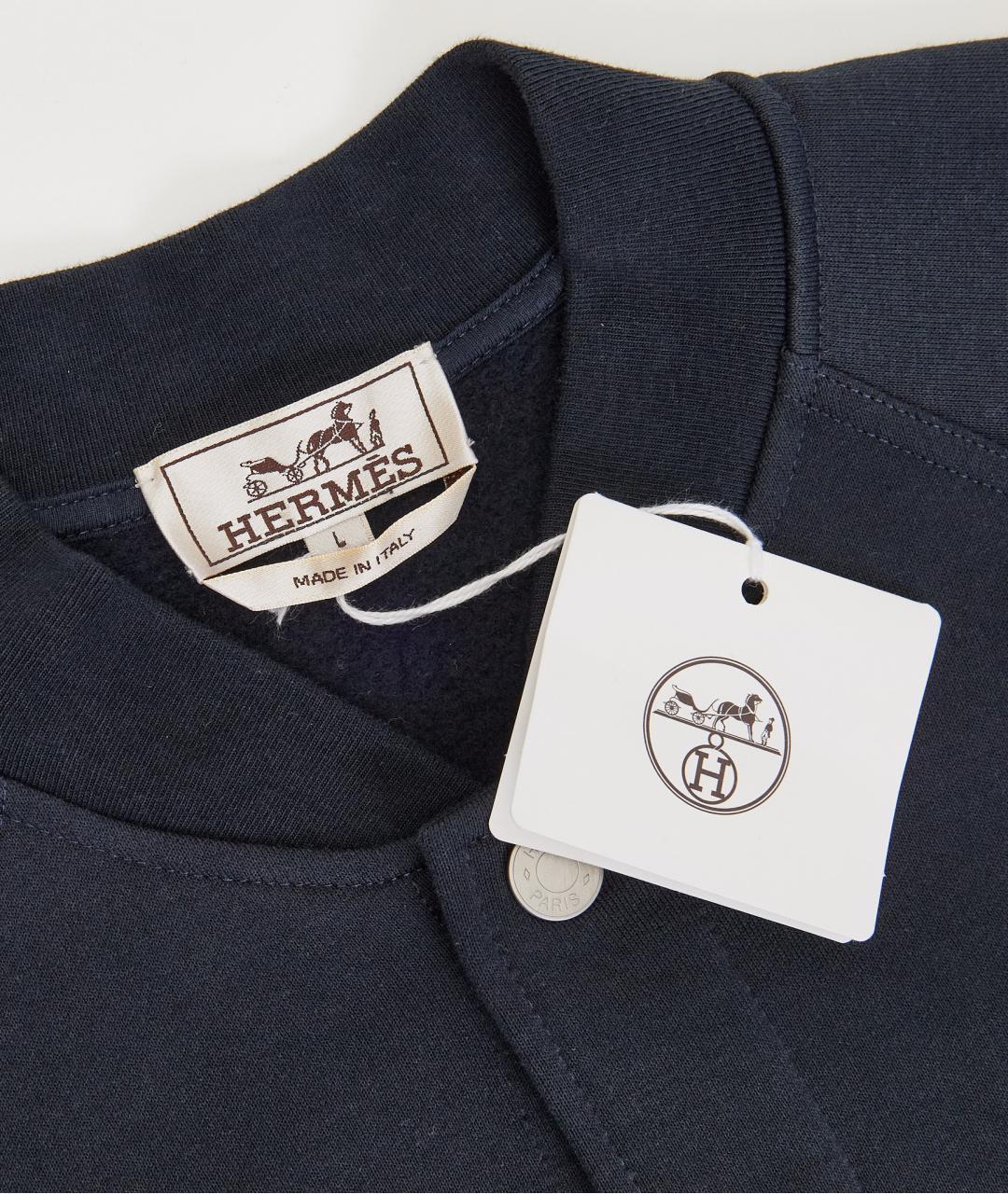 HERMES Темно-синяя хлопковая куртка, фото 6