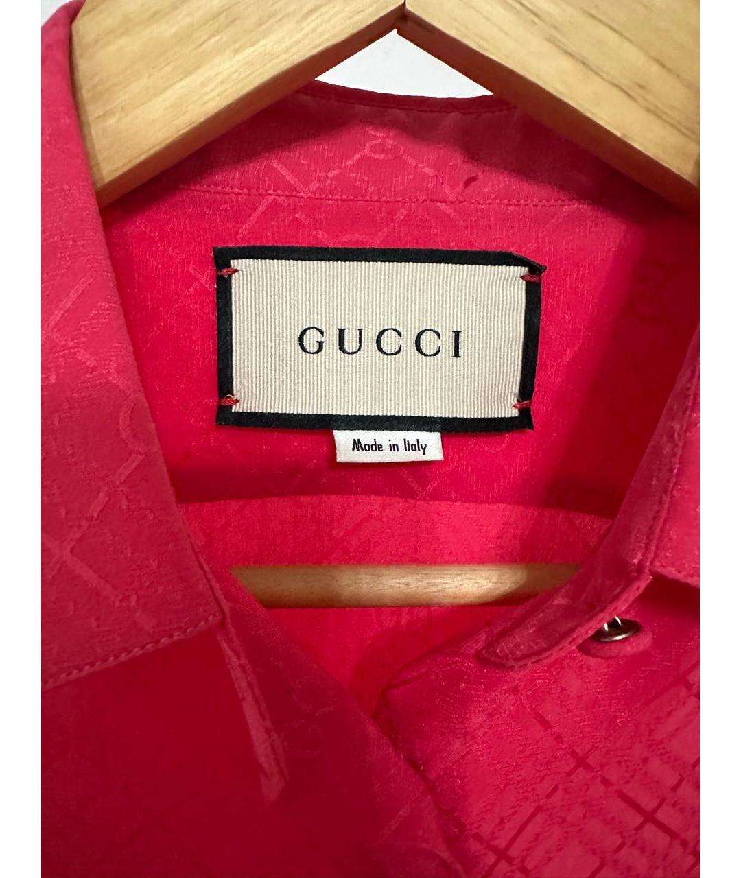 GUCCI Фуксия шелковая рубашка, фото 3