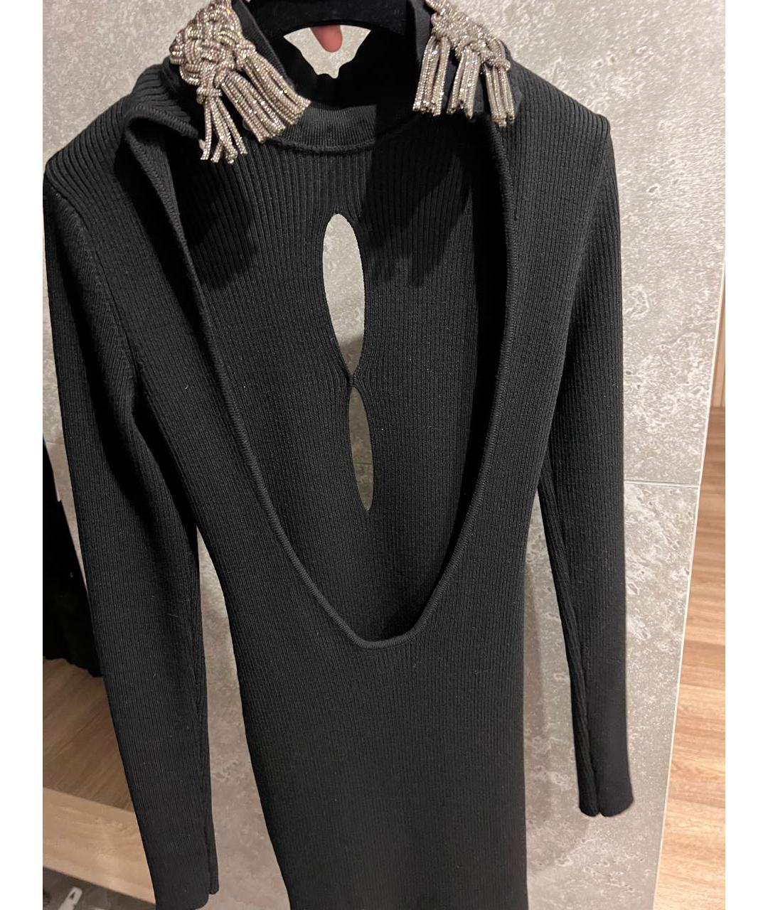 GIUSEPPE DI MORABITO Черное шерстяное вечернее платье, фото 6