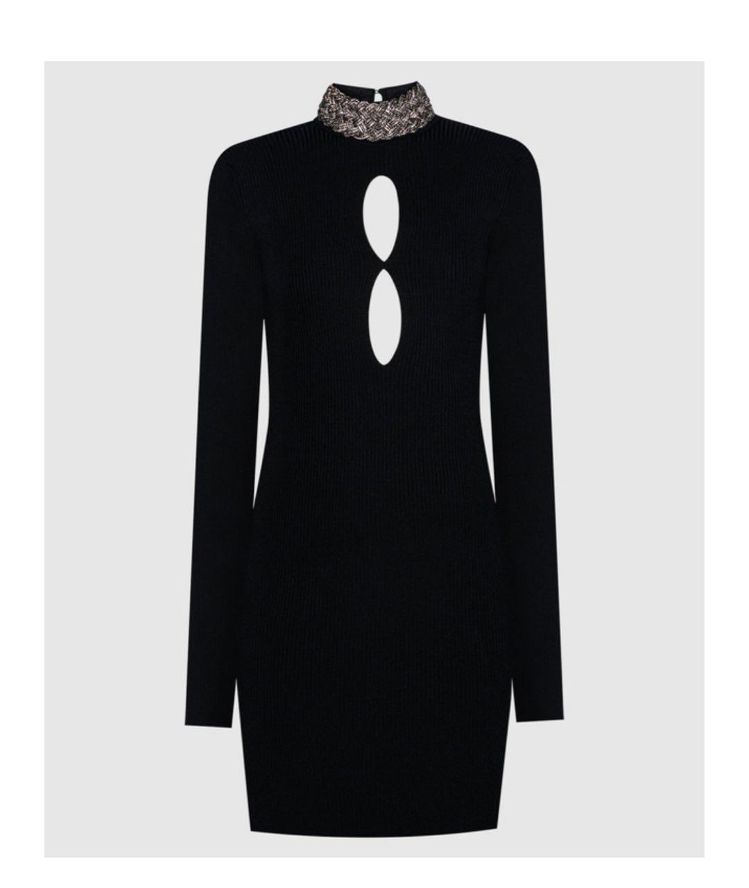 GIUSEPPE DI MORABITO Черное шерстяное вечернее платье, фото 8