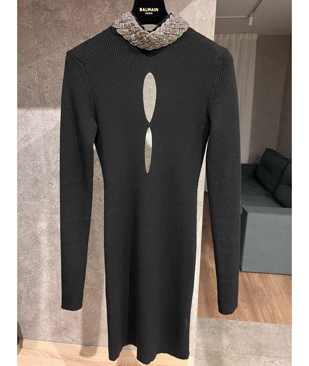 GIUSEPPE DI MORABITO Черное шерстяное вечернее платье, фото 2