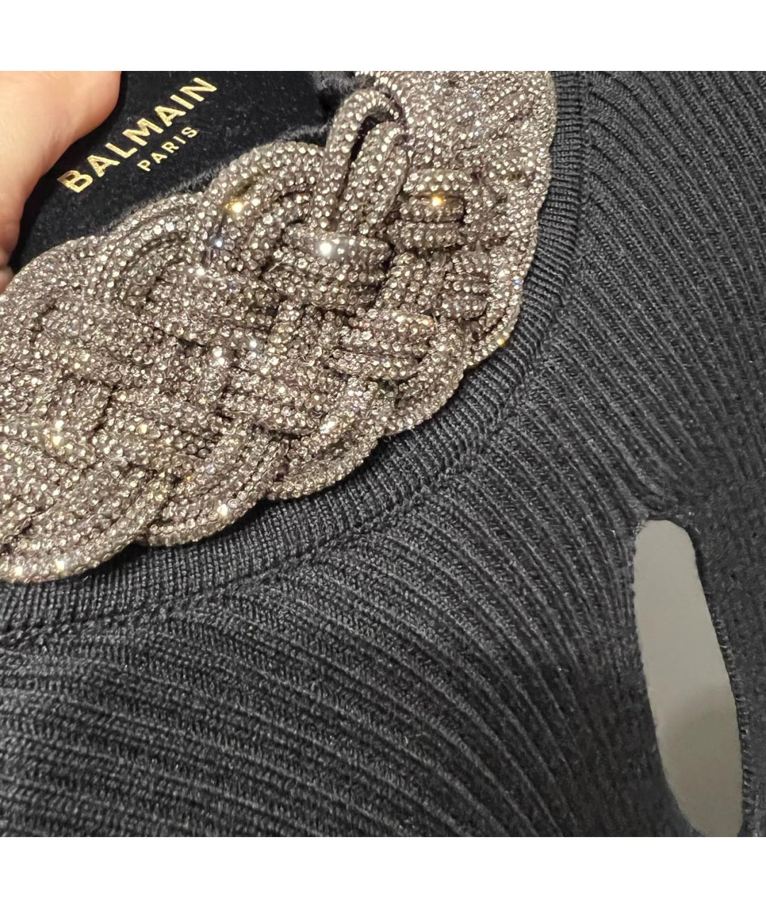 GIUSEPPE DI MORABITO Черное шерстяное вечернее платье, фото 5