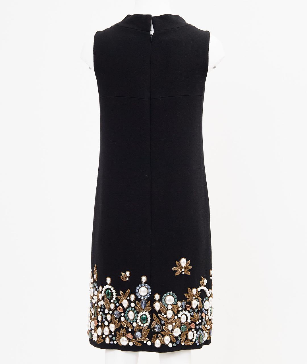 OSCAR DE LA RENTA Черное шерстяное вечернее платье, фото 2