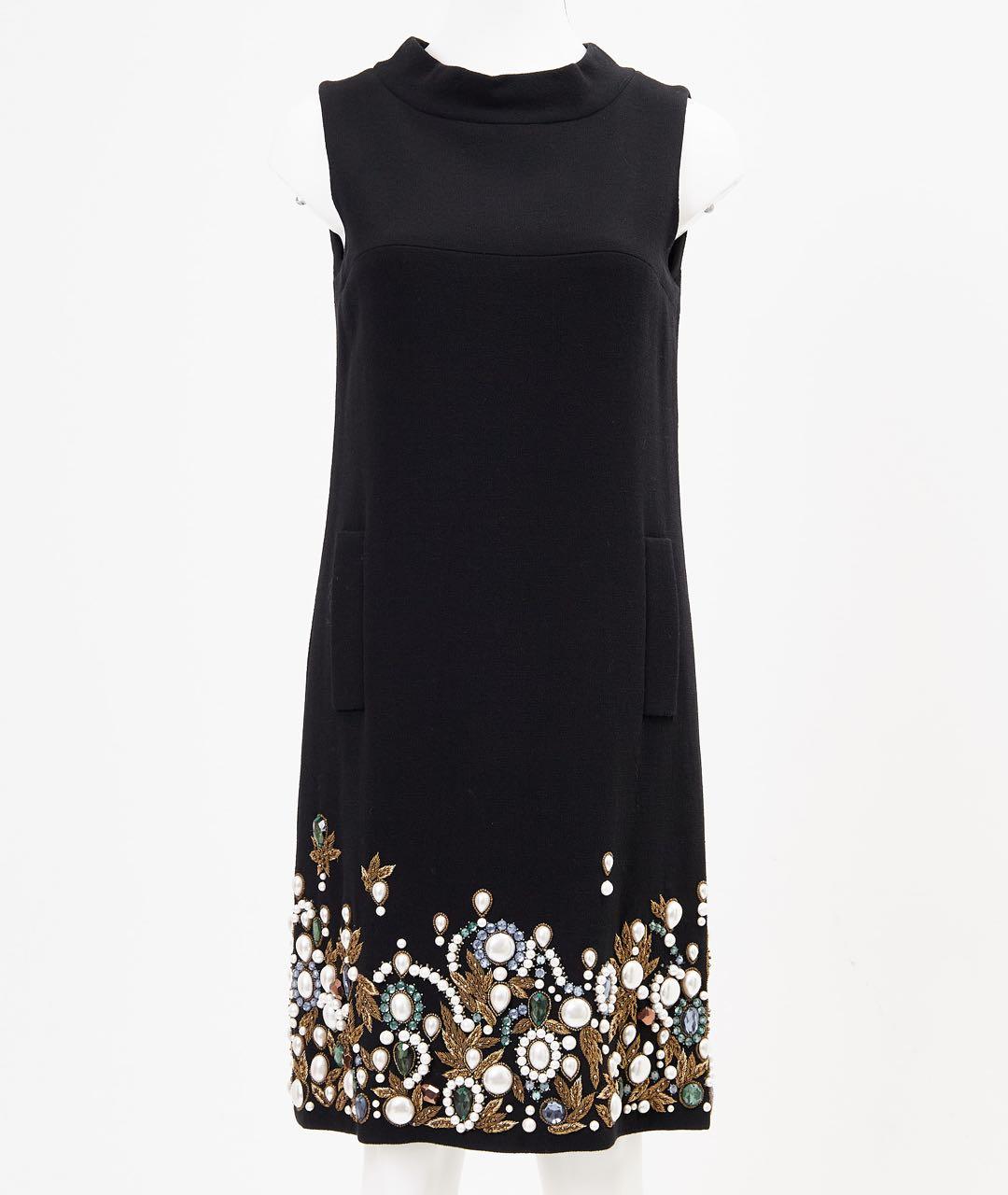 OSCAR DE LA RENTA Черное шерстяное вечернее платье, фото 4