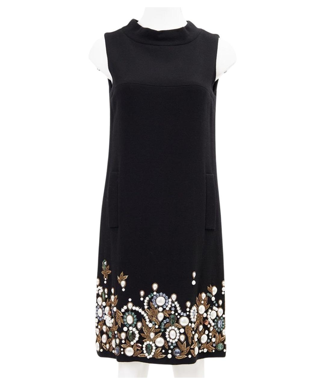 OSCAR DE LA RENTA Черное шерстяное вечернее платье, фото 1