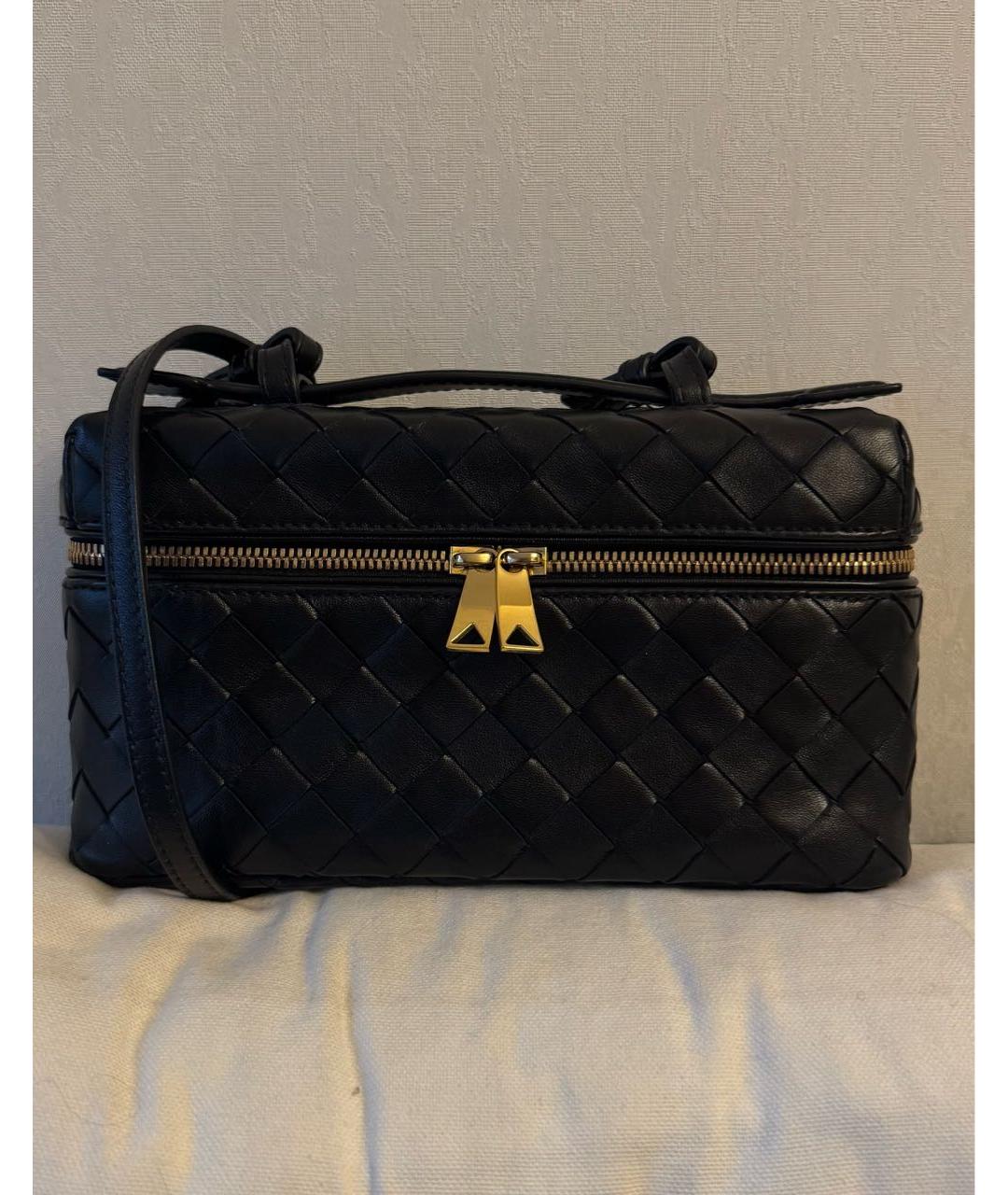 BOTTEGA VENETA Черная кожаная сумка через плечо, фото 8