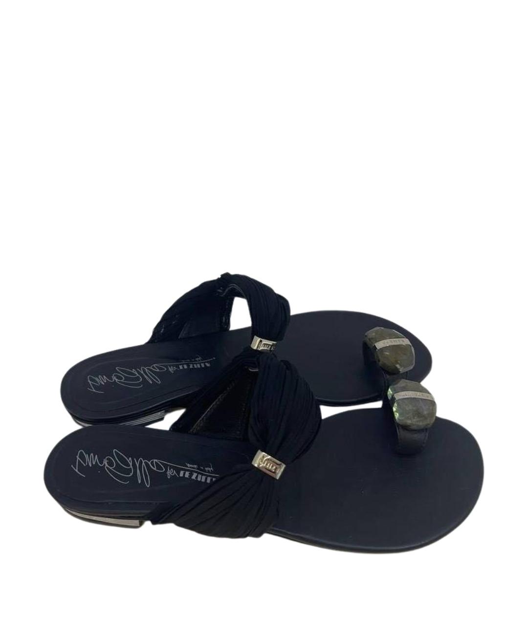 LE SILLA Черные кожаные шлепанцы, фото 5