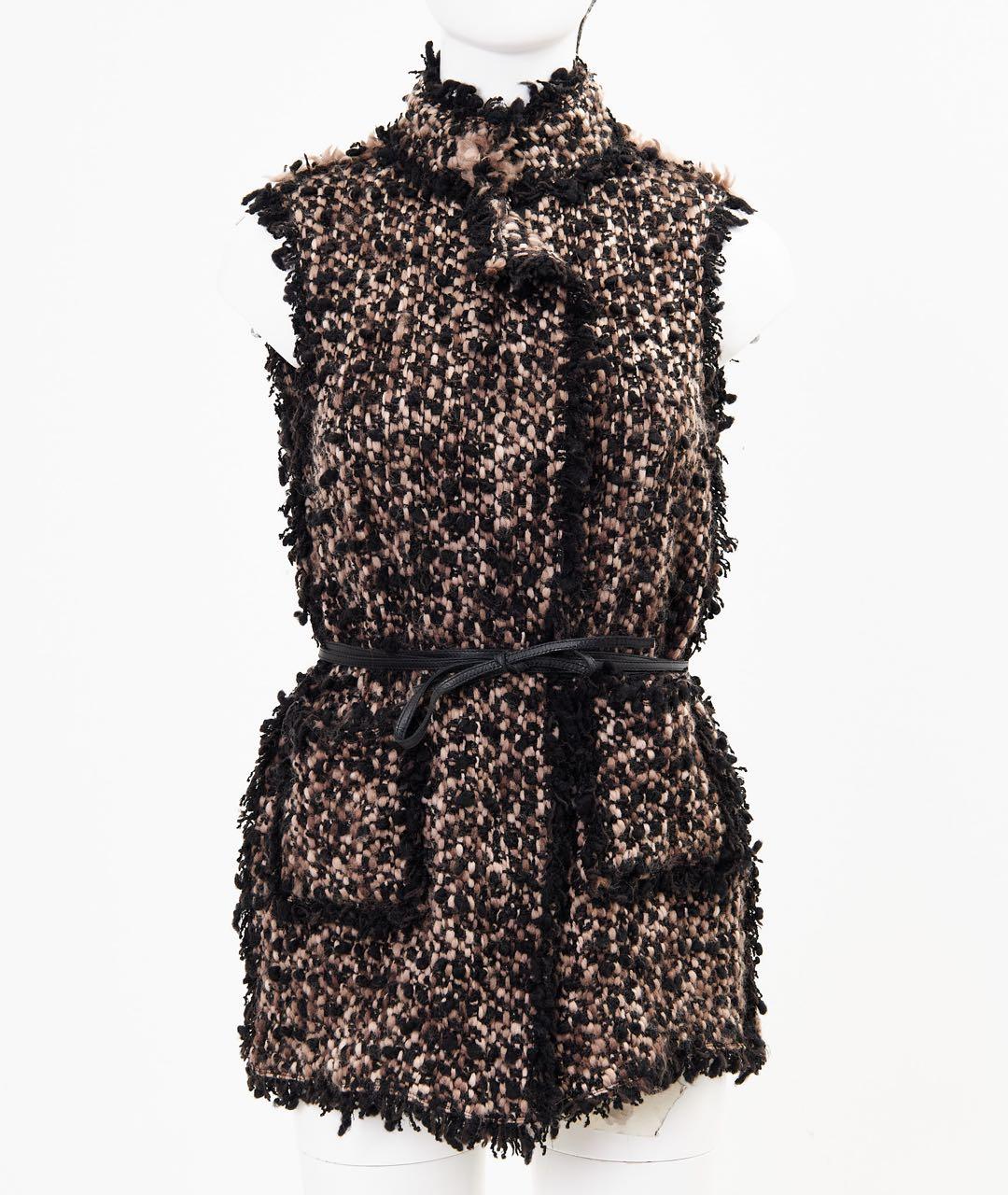 LANVIN Коричневая шерстяная жилетка, фото 4