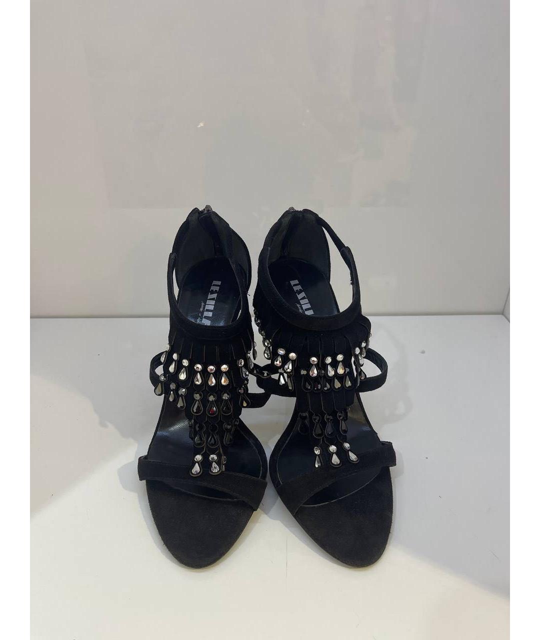 LE SILLA Черные кожаные босоножки, фото 2