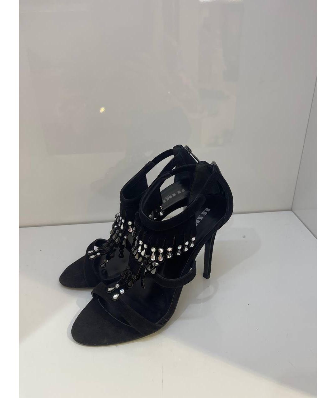 LE SILLA Черные кожаные босоножки, фото 3