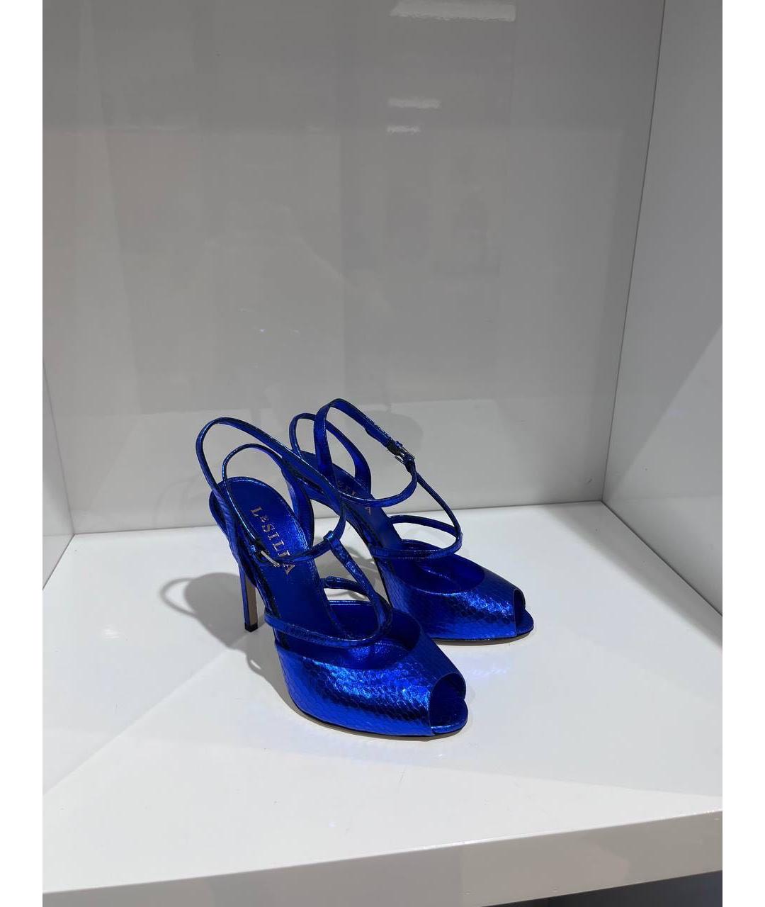 LE SILLA Синие кожаные босоножки, фото 2