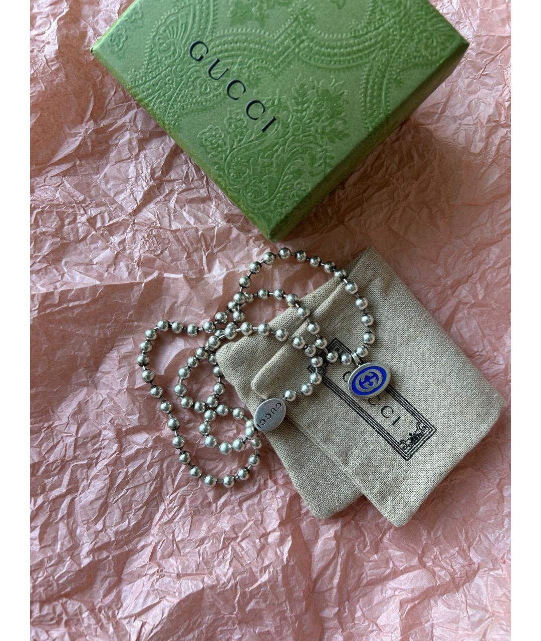 GUCCI Серебряное серебряное колье, фото 7