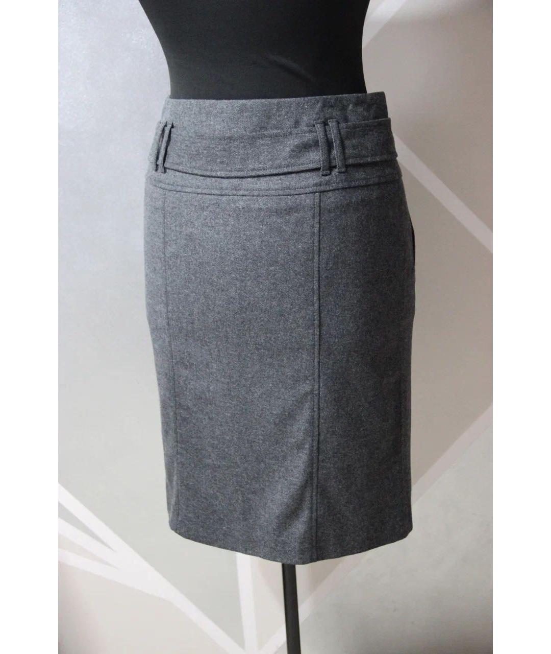 BOGNER Серая шерстяная юбка миди, фото 4