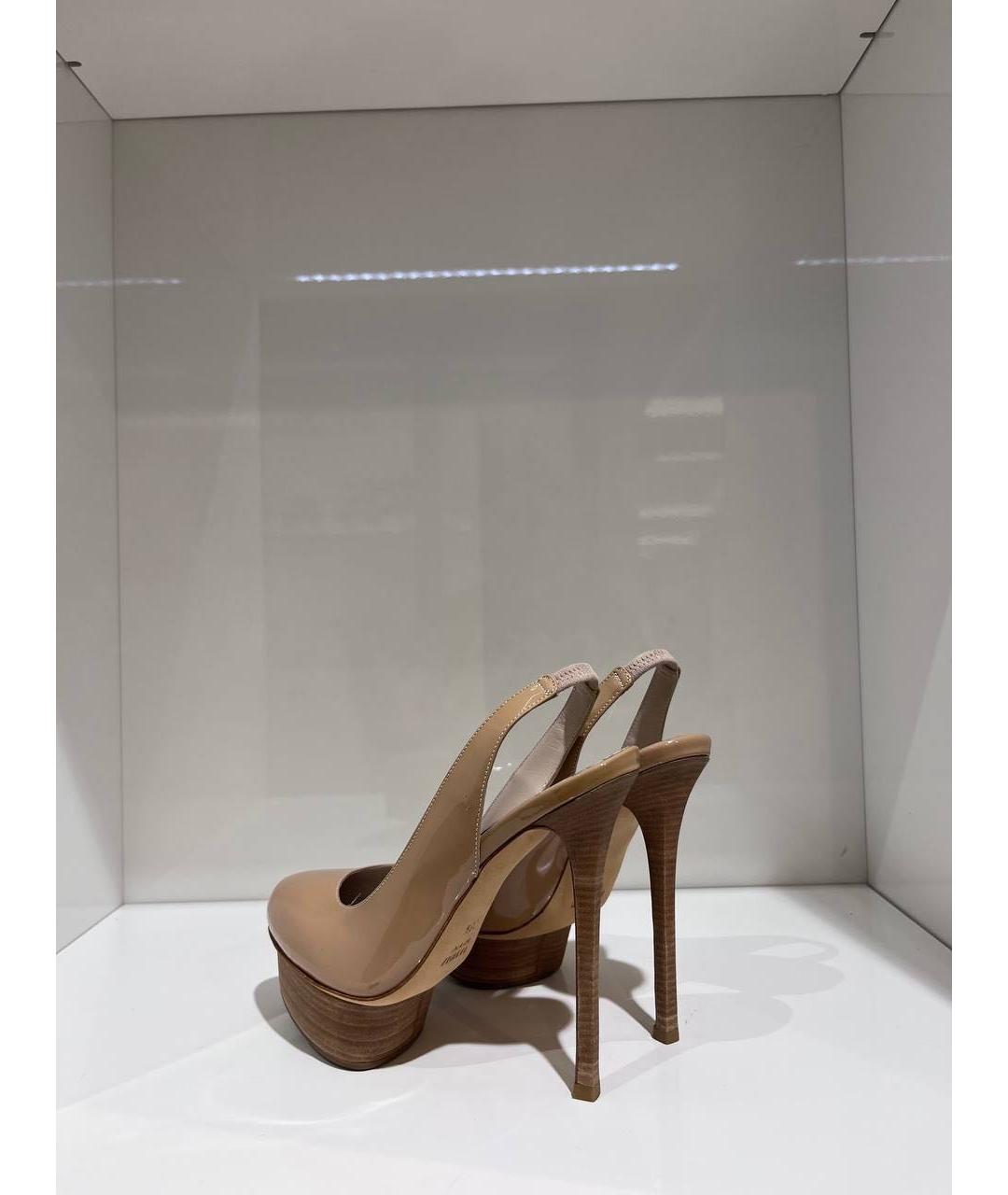 LE SILLA Бежевые туфли из лакированной кожи, фото 3