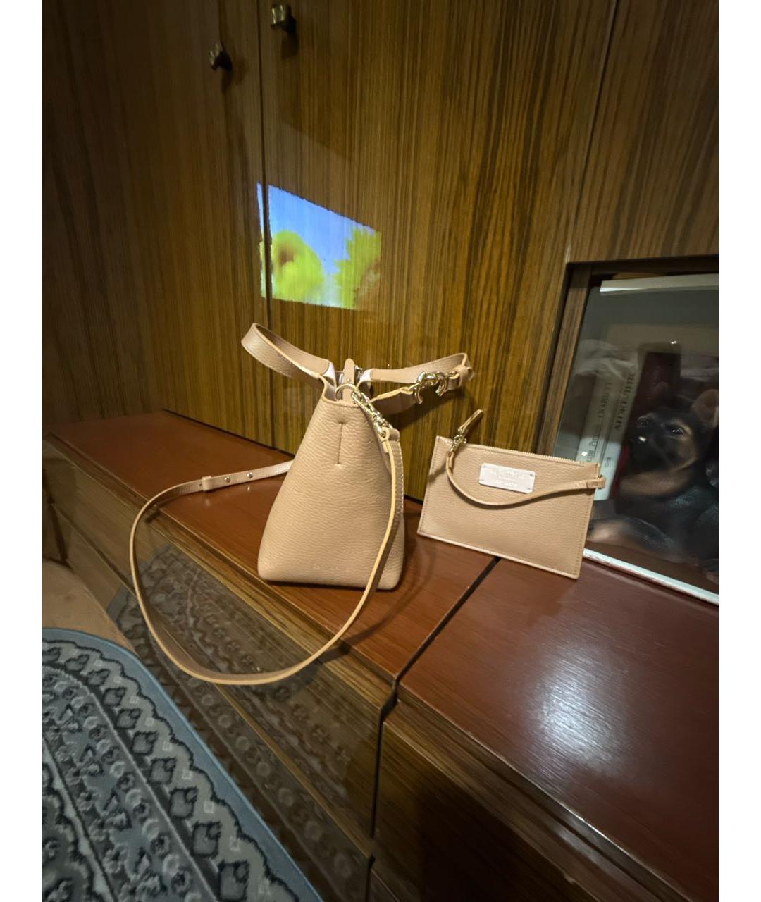 COCCINELLE Коричневая кожаная сумка с короткими ручками, фото 2