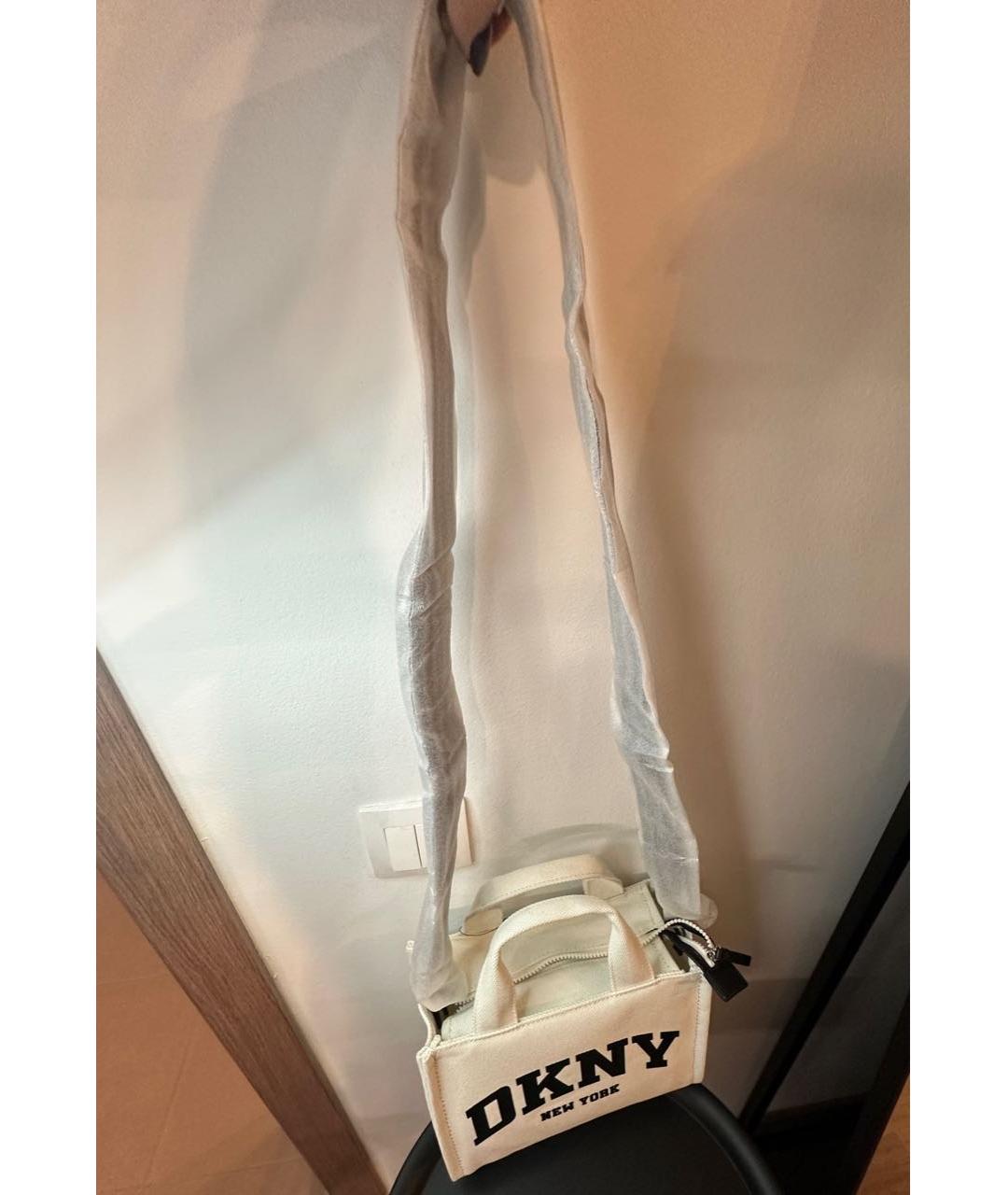 DKNY Белая деним сумка на плечо, фото 7