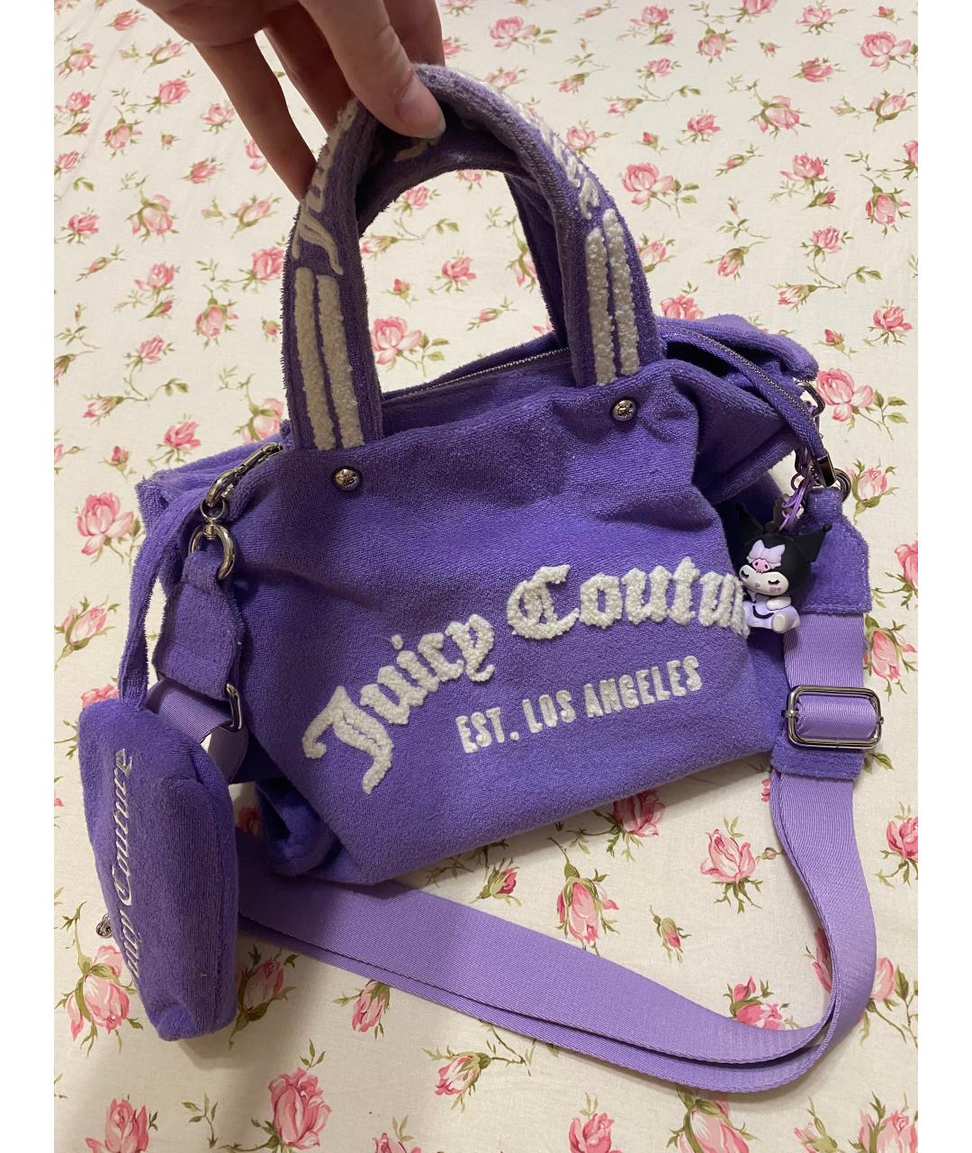 JUICY COUTURE Фиолетовая хлопковая сумка тоут, фото 2