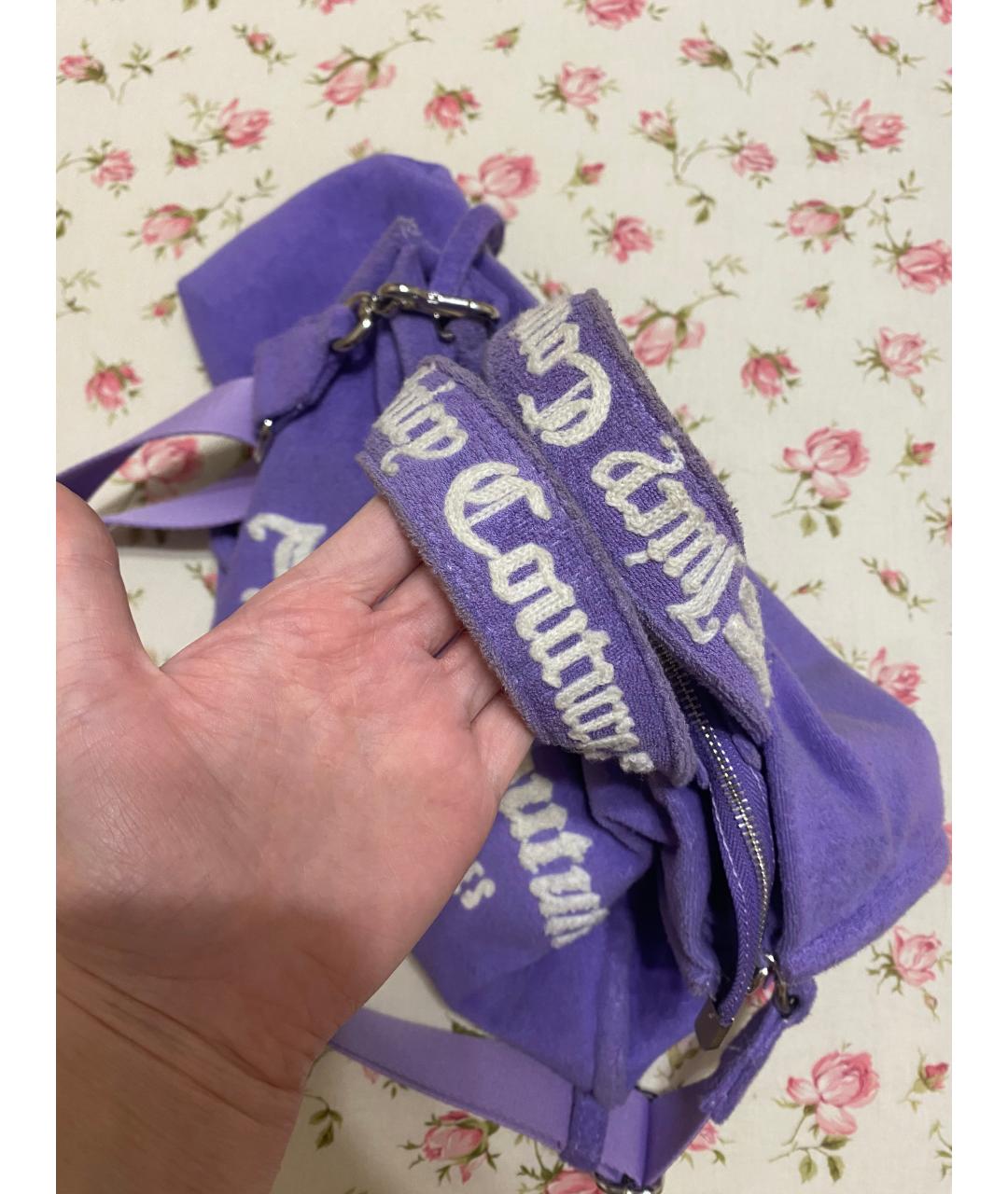JUICY COUTURE Фиолетовая хлопковая сумка тоут, фото 6