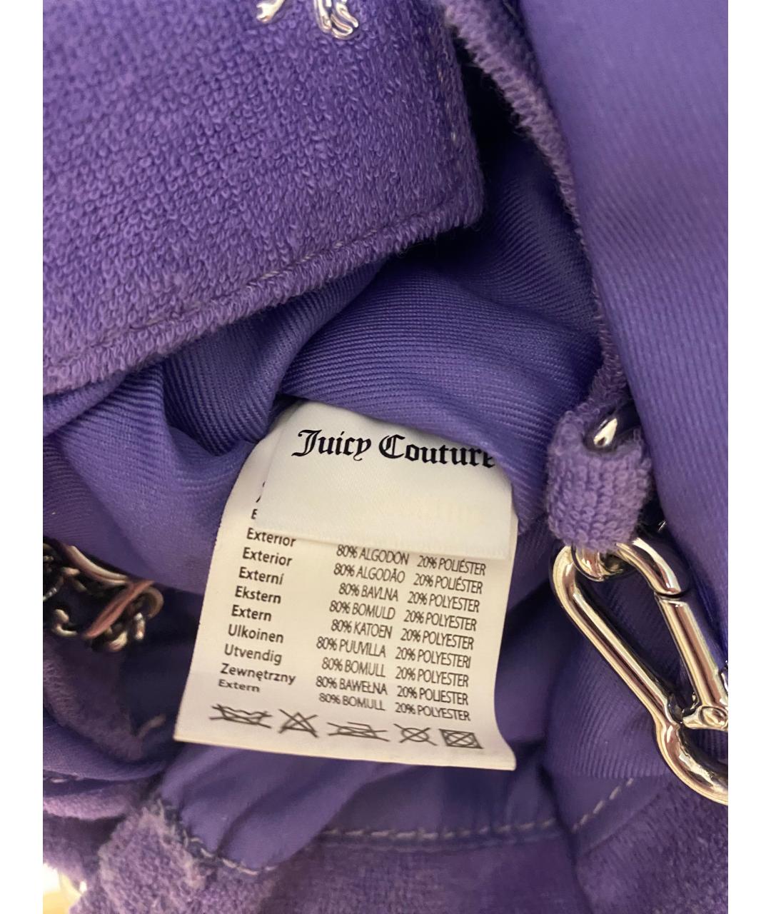 JUICY COUTURE Фиолетовая хлопковая сумка тоут, фото 9