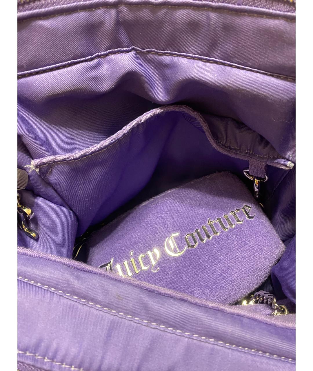 JUICY COUTURE Фиолетовая хлопковая сумка тоут, фото 5