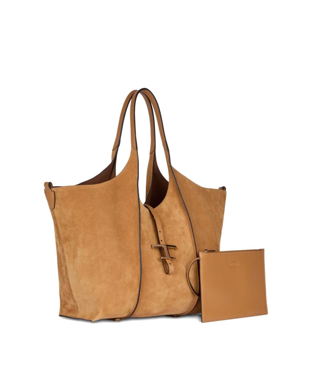 TOD'S Коричневая замшевая сумка тоут, фото 3