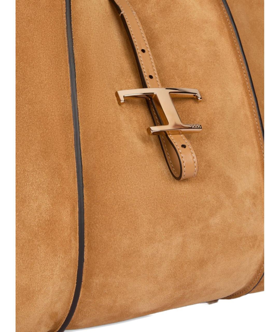 TOD'S Коричневая замшевая сумка тоут, фото 4