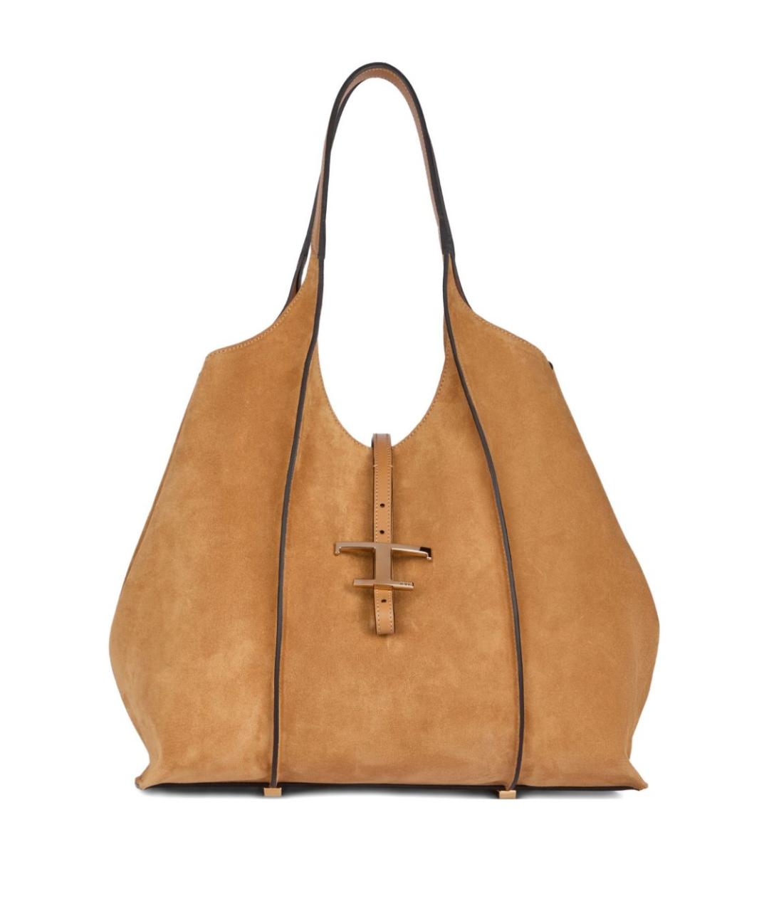 TOD'S Коричневая замшевая сумка тоут, фото 1