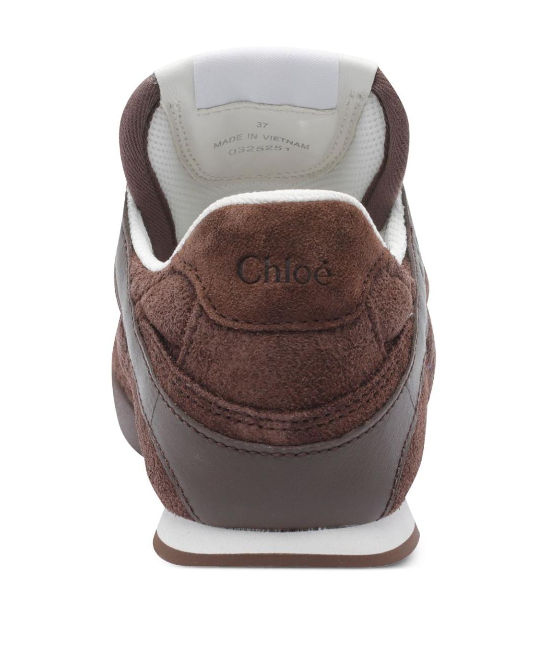 CHLOE Коричневые замшевые кроссовки, фото 4