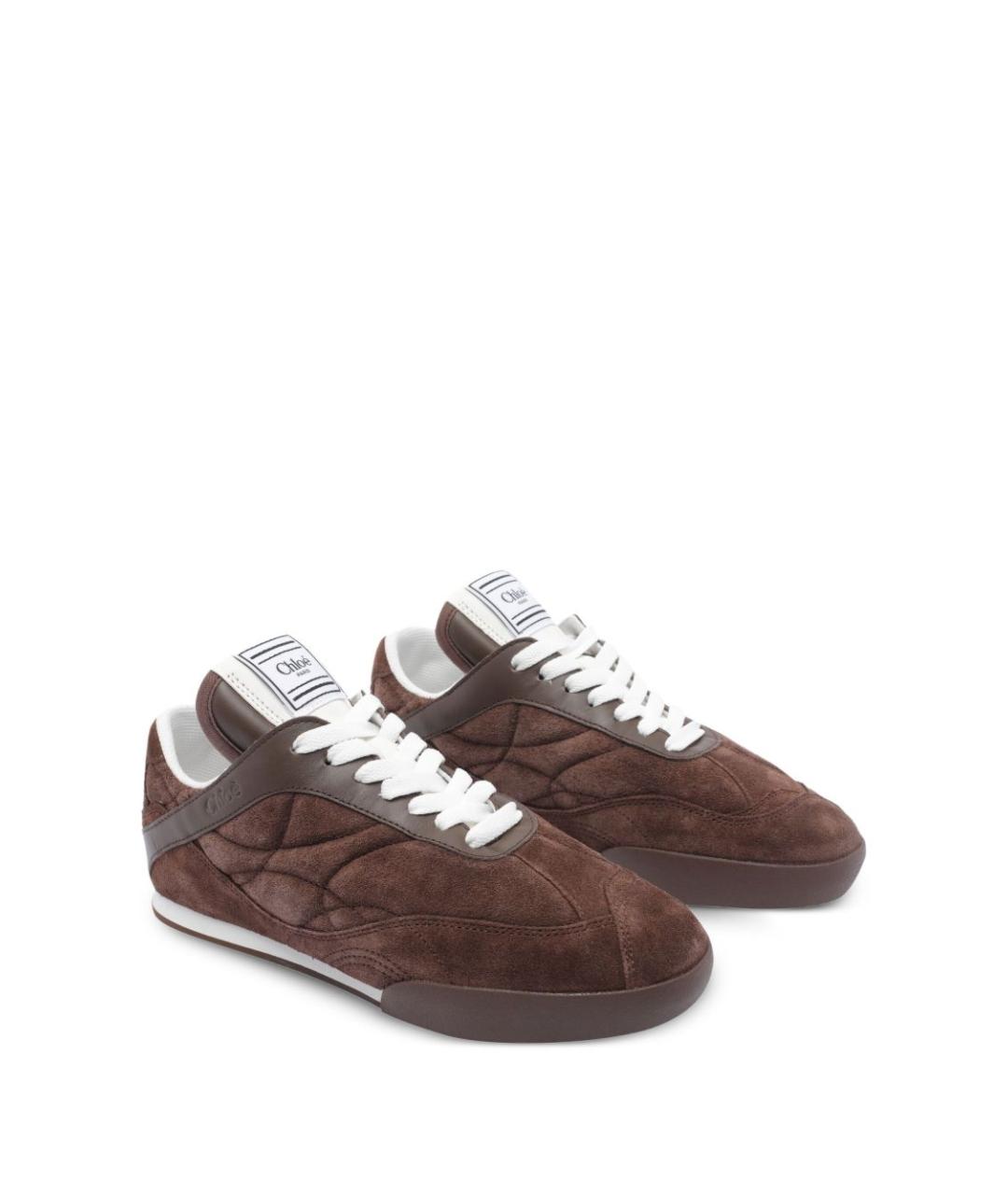 CHLOE Коричневые замшевые кроссовки, фото 3