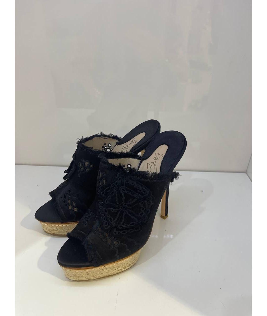 LE SILLA Черные текстильные босоножки, фото 3