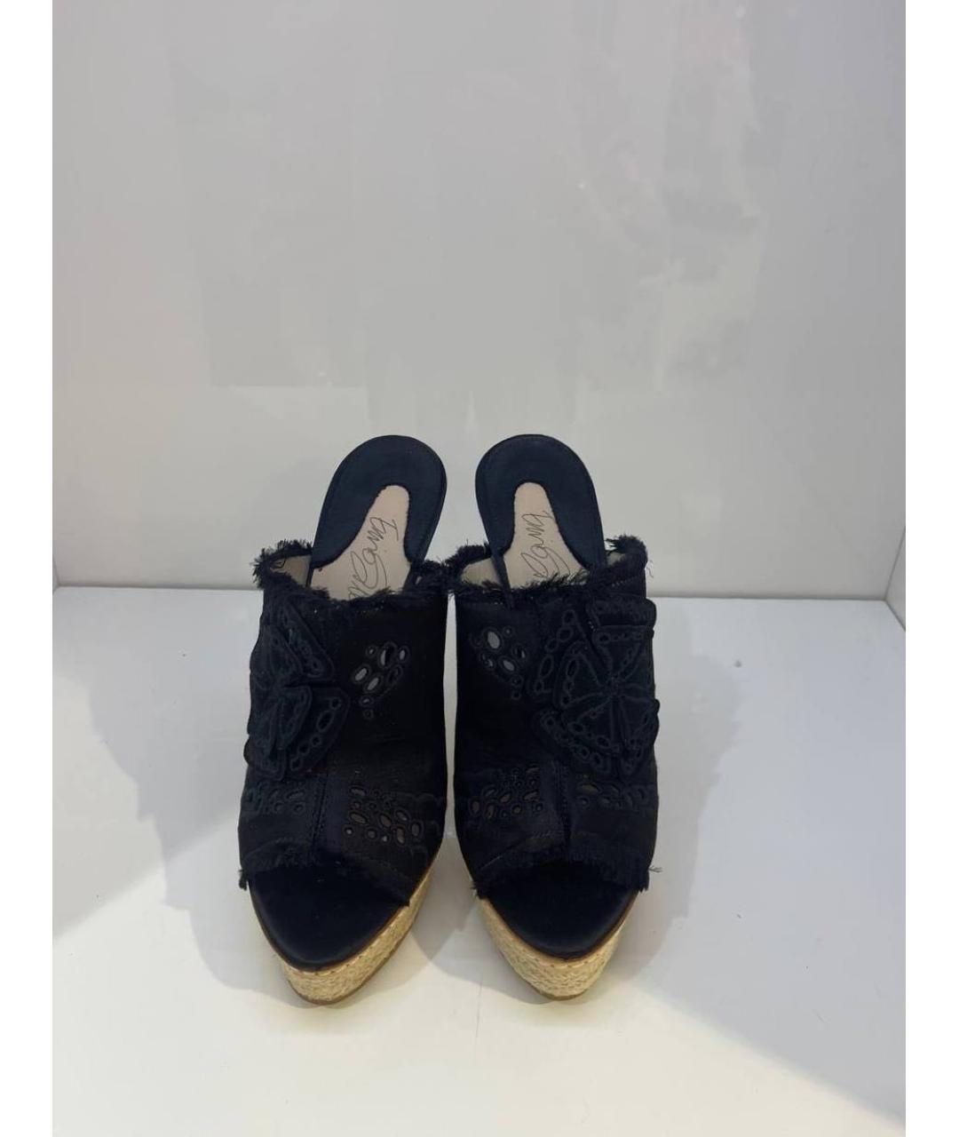 LE SILLA Черные текстильные босоножки, фото 2