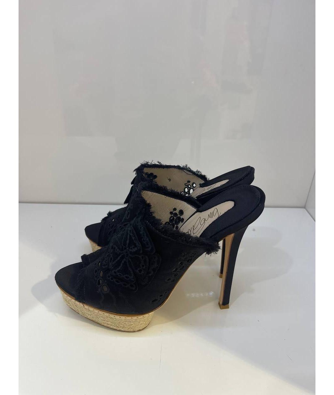 LE SILLA Черные текстильные босоножки, фото 4