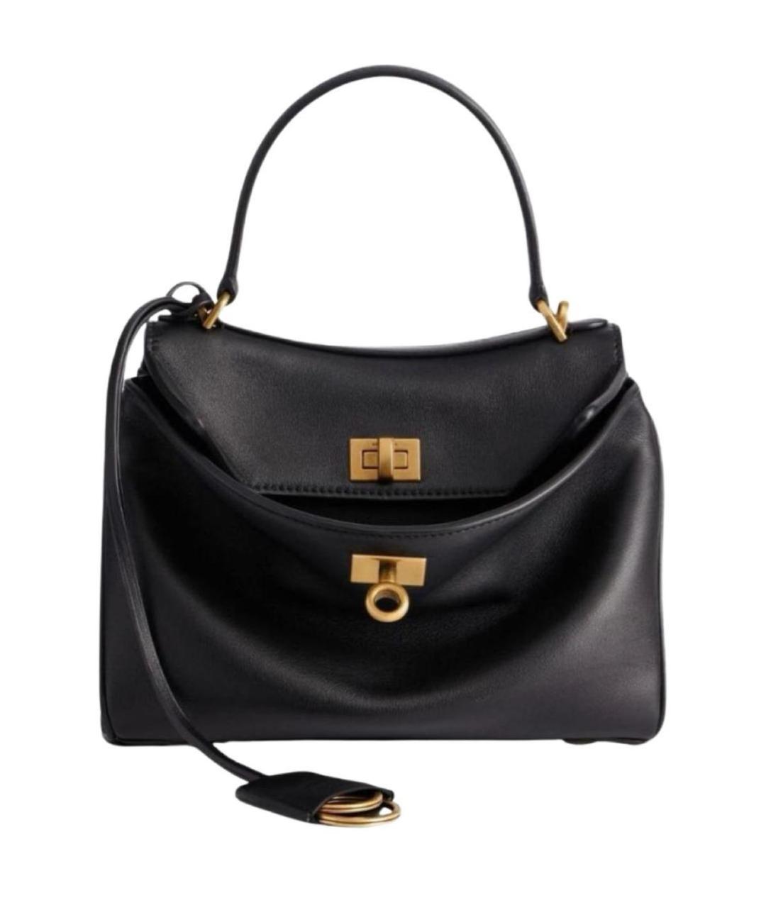 BALENCIAGA Черная кожаная сумка тоут, фото 9