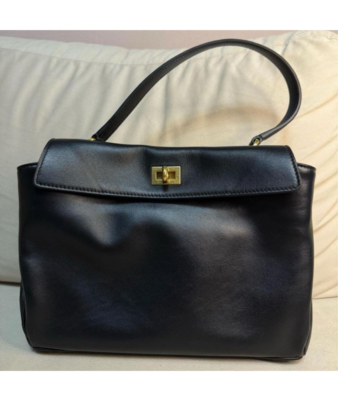 BALENCIAGA Черная кожаная сумка тоут, фото 2