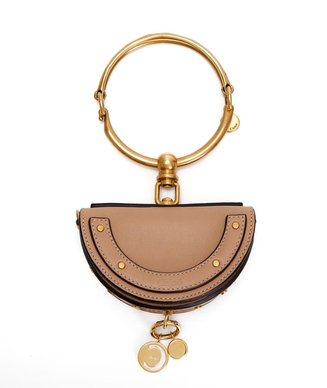 CHLOE Бежевая кожаная сумка с короткими ручками, фото 4