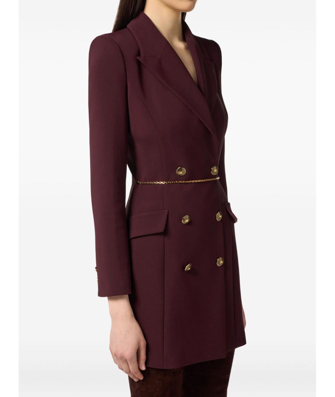 ELISABETTA FRANCHI Бордовое повседневное платье, фото 3