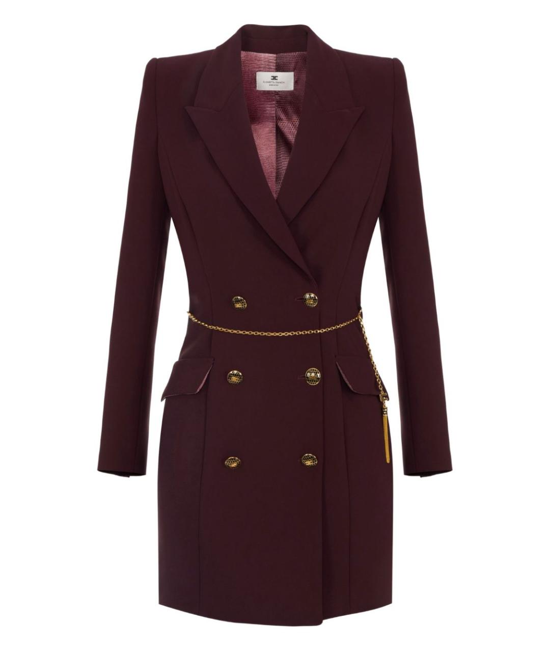 ELISABETTA FRANCHI Бордовое повседневное платье, фото 1