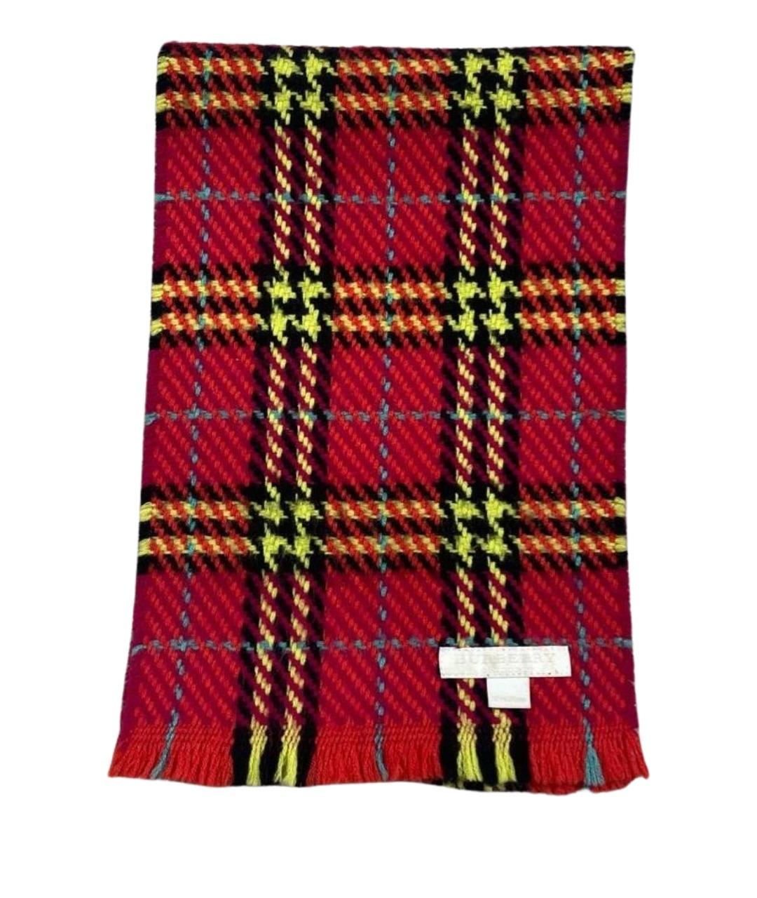 BURBERRY Красный шерстяной шарф, фото 1
