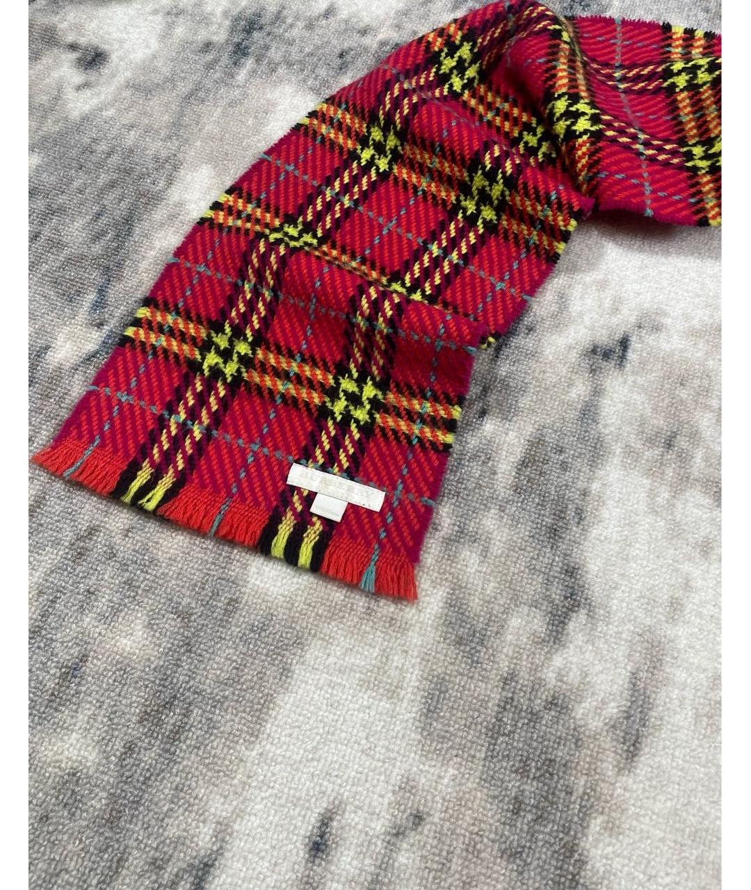 BURBERRY Красный шерстяной шарф, фото 2